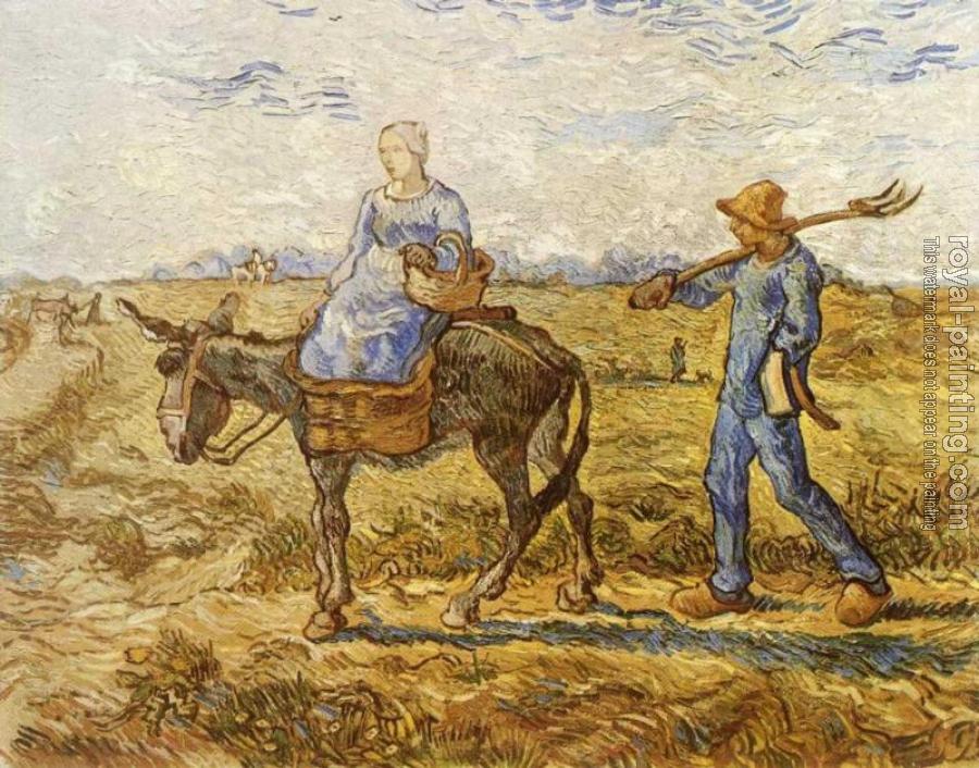 Vincent Van Gogh : Morning, Peasant Couple Going to Work